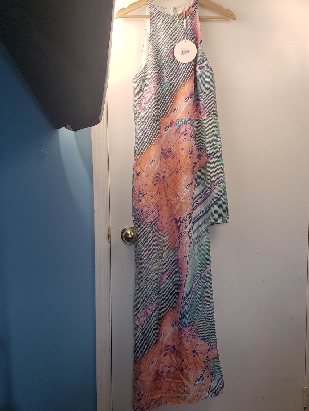 La Maison Talulah Vogue Maxi in Gro Sand Print Size Medium Nwt Silk Blend
